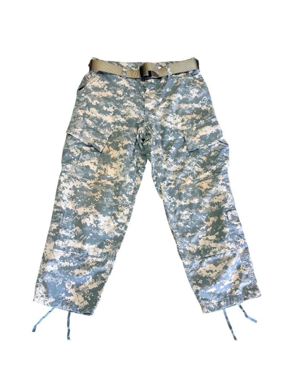 US Army Digital Camo Cargo Pants Medium-X-Short With Belt READ !!!!!